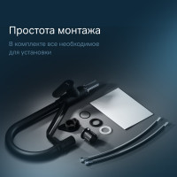 Смеситель для кухни AM.PM Like с каналом для питьевой воды и гибким изливом, черный F8007822