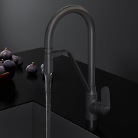 Смеситель для кухни AM.PM Like с каналом для питьевой воды и гибким изливом, черный F8007822