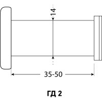 Дверной глазок Аллюр ГД-2 БШт 35-50 мм, d=14 мм, золото 1513