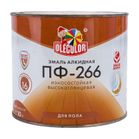 Эмаль для пола OLECOLOR ПФ-266 красно-коричневый, 1.9 кг 4300000273