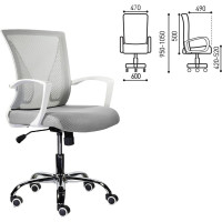 Компьютерное офисное кресло BRABIX Wings MG-306, с подлокотниками, хром, сетка 532012