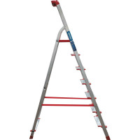 Профессиональная стремянка Новая Высота NV3118, 1x7 ступеней 130 мм, органайзер, Max нагр. 225 кг, 2К башмаки, 3118107