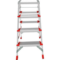 Профессиональная стремянка Новая Высота NV3127, 2x4 ступени 130 мм, площадка 350x260 мм, Max нагр. 225 кг, 2К башмаки, 3127204