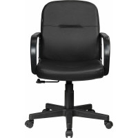 Кресло BRABIX "Top MG-333", с подлокотниками, кожзам, черное, 532553
