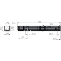 Лоток Aquastok ЛВП Norma DN100 H120 C250 1000x148x120 (11012) 549074