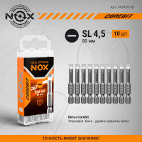 Бита COREBIT Sl4.5х50 мм, Е6.3, 5 шт, бокс NOX 342455-5B