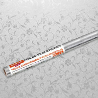 Самоклеящаяся пленка DASWERK (алюминиевая защитная фольга  для кухни и дома; 0,6x3 м; серебро; цветы) 607849