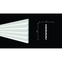 Панель стеновая "Грани" ударопрочная, влагостойкая, под покраску Decor-Dizayn 150x10x3000 мм DD903 (3m)