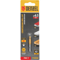 Зенковка конусная под М3, HSS, по металлу, цилиндрический хвостовик Denzel 72301