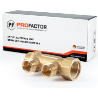 Латунный коллектор PROFACTOR в/н 3/4" х 2 вых 1/2"нар PF MF 262.2