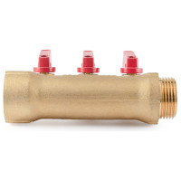 Коллектор с шаровыми кранами PROFACTOR в/н 1" х 3 вых 1/2"нар PF MV 265.3