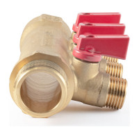 Коллектор с шаровыми кранами PROFACTOR в/н 1" х 3 вых 1/2"нар PF MV 265.3