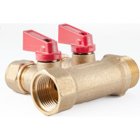 Коллектор с шаровыми кранами PROFACTOR в/н 3/4" х 2 вых 16 цанга PF MVP 266.2