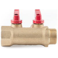 Коллектор с шаровыми кранами PROFACTOR в/н 3/4" х 2 вых 16 цанга PF MVP 266.2