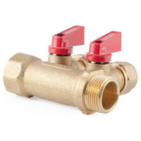 Коллектор с шаровыми кранами PROFACTOR в/н 3/4" х 2 вых 16 цанга PF MVP 266.2