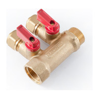 Коллектор с шаровыми кранами PROFACTOR в/н 3/4" х 2 вых 16 цанга PF MVP 266.2