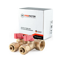 Коллектор с шаровыми кранами PROFACTOR в/н 3/4" х 2 вых 16 цанга PF MVP 266.2