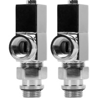 Набор дизайн-вентилей ROYAL THERMO CUBE осевой, хром, 1/2" НС-1193193