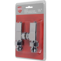 Набор дизайн-вентилей ROYAL THERMO CUBE осевой, хром, 1/2" НС-1193193