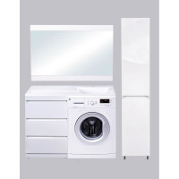 Напольная тумба Style Line "Даллас 120" (3 ящика) Люкс белая PLUS СС-00002272