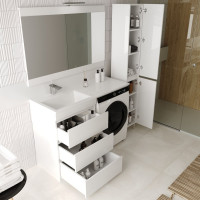 Напольная тумба Style Line "Даллас 120" (3 ящика) Люкс белая PLUS СС-00002272