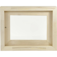 Форточка в парную Банная линия 40x50 см, липа, двойное стекло, ручка, затвор, петли в комплекте 12-987