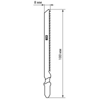 Пилки для лобзика по дереву TDM ELECTRIC HCS, 75х2,5 мм, чистый рез, T101B, упаковка 2 штуки, серия "Рубин", арт. SQ1089-0202