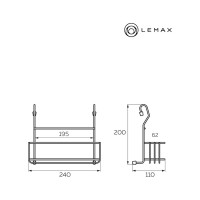 Полка одноярусная малая для банок lemax, хром MX-069