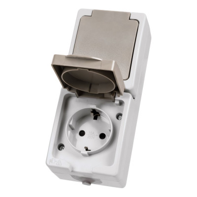 Двойная розетка вертикальная открытой установки 2П+3 IP54 16А TDM ELECTRIC Вуокса SQ1803-0009