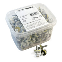 Кровельный саморез Качественный КРЕПЕЖ белый RAL 9003, 5.5х25 мм, 150 шт 0500101 КЧ