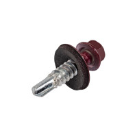 Кровельный саморез Качественный КРЕПЕЖ красное вино RAL 3005, 5.5х25 мм, 70 шт 0300137 КЧ