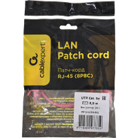 Многожильный патч-корд Cablexpert UTP кат.5e, 0.5м, литой, розовый PP12-0.5M/RO