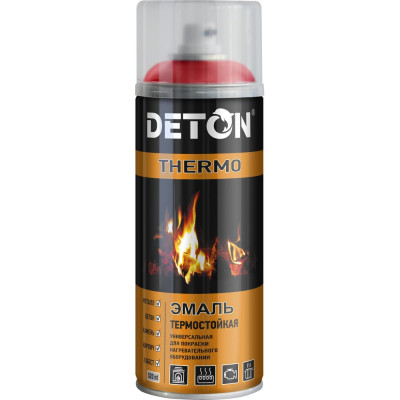 Аэрозольная эмаль Deton термостойкая красная THERMO 520 мл 126940 DTN-A70788
