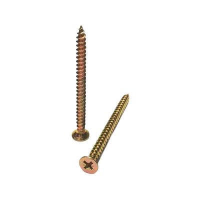 Саморез желтый универсальный оцинкованный с потайной головкой 4.0x55 мм, pz2, 10 кг GSMETZ 1034055