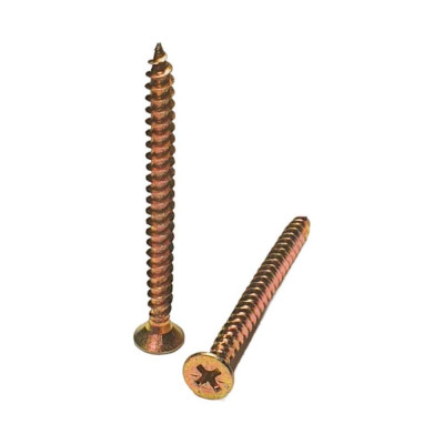 Саморез желтый универсальный оцинкованный с потайной головкой 4.5x55 мм, pz2, 1 кг GSMETZ 1034555-1