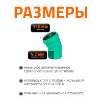 Отвод Ostendorf ливневой канализации 110 мм, 30 градусов 771310