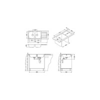 Мойка ALVEUS LINE 100 NAT-90 1160х500 мм, 2X в комплекте с сифоном 1130555 1087978