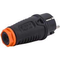 Кабельная вилка PCE 16A 220V 2P+E IP54 корпус черный, маркер оранжевый 0511-so