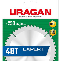 Диск пильный по дереву URAGAN Expert (230х32/30 мм; 48Т) 36802-230-32-48_z01