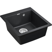 Гранитная мойка Paulmark KANTE 45 черный 460х510 мм PM104651-BL
