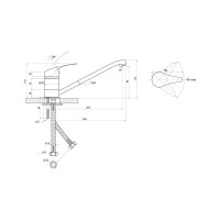 Смеситель для мойки СЛАВЕН с длинным изливом 250 мм, одноручный СЛ-ОД-П21