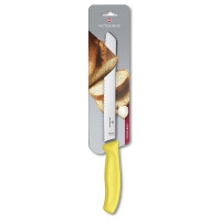 Нож для хлеба Victorinox лезвие 21 см, волнистое, желтый, в блистере, 6.8636.21L8B