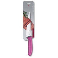Разделочный нож Victorinox лезвие 19 см, розовый, в картонном блистере, 6.8006.19L5B