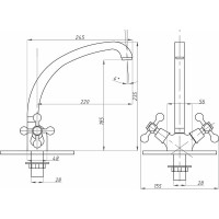 Смеситель для кухни FAUZT тип См-МДЦБА FZs-293-32
