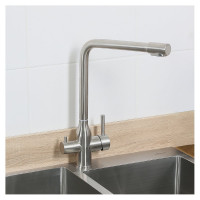 Смеситель для кухни MELANA Stello нерж.сталь, с переключателем на фильтр, однорычажный, сатин 610304