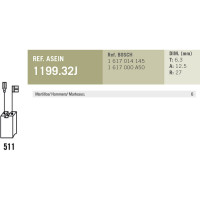 Комплект графитовых щеток 2 шт аналог BOSCH OEM 1617014145/AS Asein 1199.32J