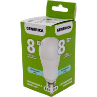Светодиодная лампа GENERICA A60 груша 8Вт 230В 6500К E27 LL-A60-08-230-65-E27-G