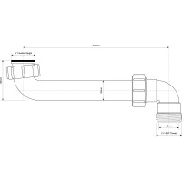 Отводная труба McAlpine 90град. (внут. 1 1/4-нар.1 1/4) длина 232 мм HC13-32