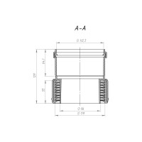 Переходная муфта с ПВХ/ПП на чугун/сталь Fachmann D110/100 с манжетой, для внутренней канализации 01.076