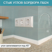 Акриловый плинтус для столешницы BNV ПШ24 180 см, белый 4603336100879